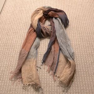 Nude, pink, and blue scarf